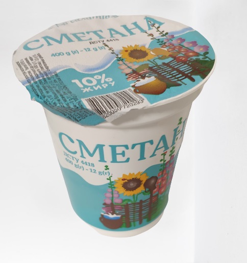 Сметана ВІНЬКОВЕЦЬКИЙ СМАК 10%, 400г, стакан пластиковий